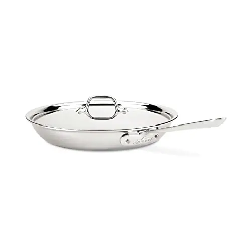 All-Clad D3 Stainless 12-Inch Fry Pan With Lid – Tri-Ply Clad Construction, Professional-Grade Cookware (Model 41126) 1