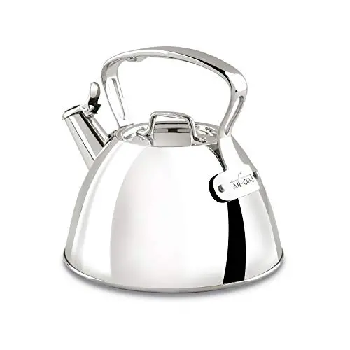 All-Clad E86199 2-Quart Stainless Steel Whistling Tea Kettle – Classic Stovetop Kettle With Ergonomic Handle And Precision Pour Spout (Silver) 1