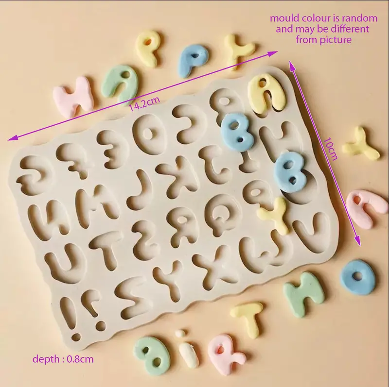 Alphabet & Number Silicone Fondant Mould Set – English Letters & Digits 1