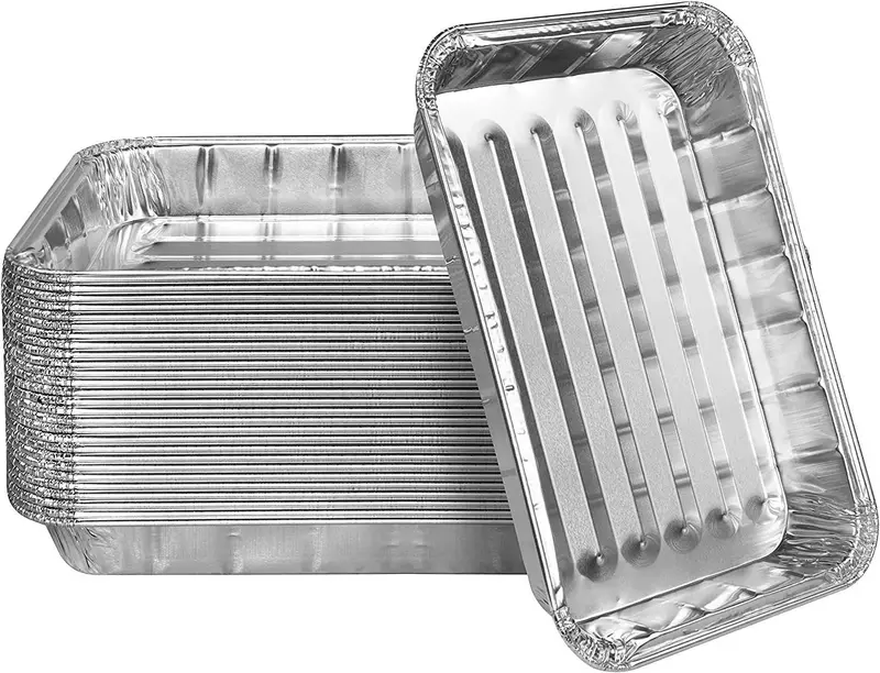 Aluminum Oven Roasting Pans – 25-Pack 13 X 9 Inch Heavy-Duty Disposable Broiler Trays, Nonstick Surface For Easy Cleanup 1