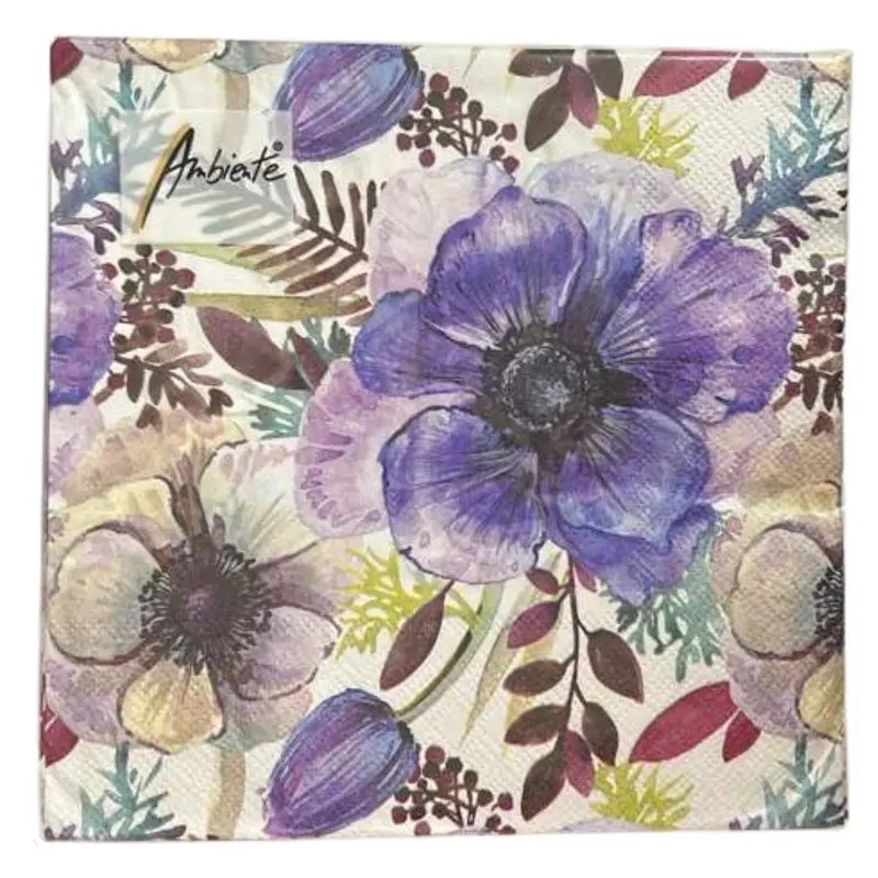 Ambiente Lavender Floral Lunch Napkins – 20-Pack Elegant Design 1
