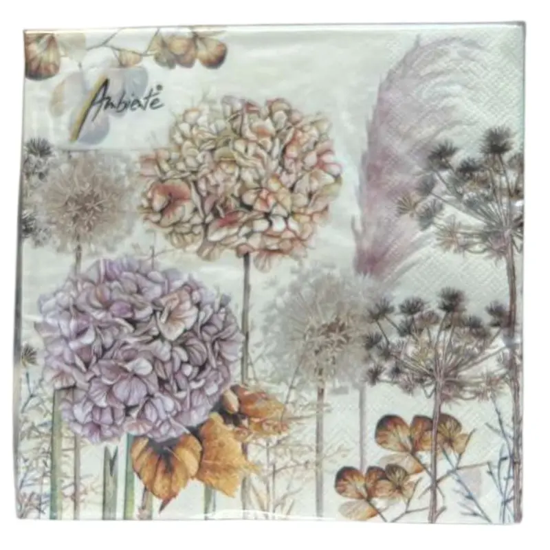 Ambiente Pastel Botanical Lunch Napkins – 20-Pack Soft Color Collection 1