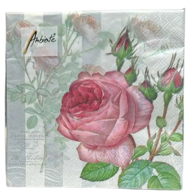 Ambiente Rose Floral Lunch Napkins – 20-Pack Premium Paper Tissues 1