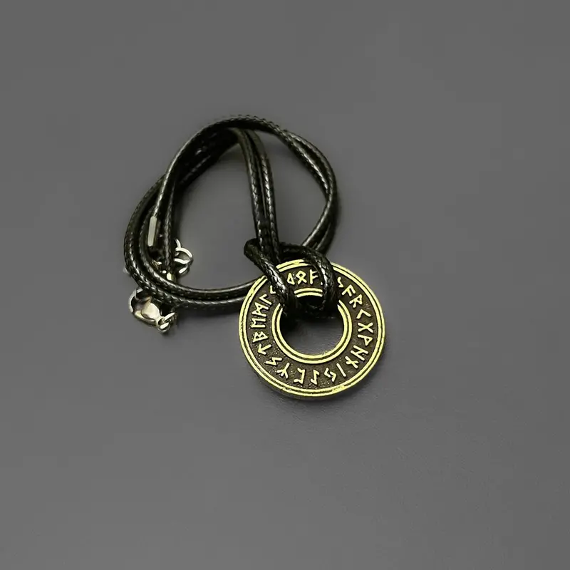 Ancient-Style Runed Coin Necklace 1