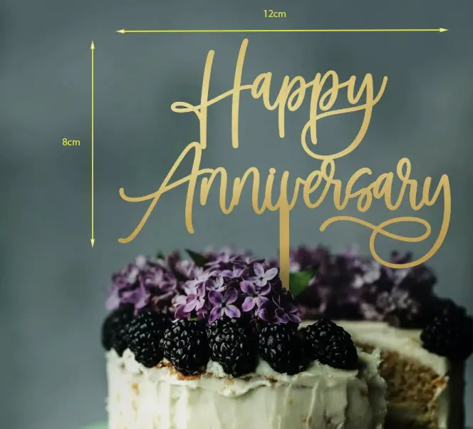 Anniversary Cake Topper Set – Elegant Romantic Dessert Accent 1