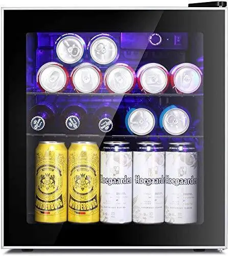 Antarctic Star 1.6 Cu.Ft Glass-Door Mini Fridge – 60-Can Beverage Cooler For Beer, Soda Or Wine, Removable Shelf & Clear Front Panel 1