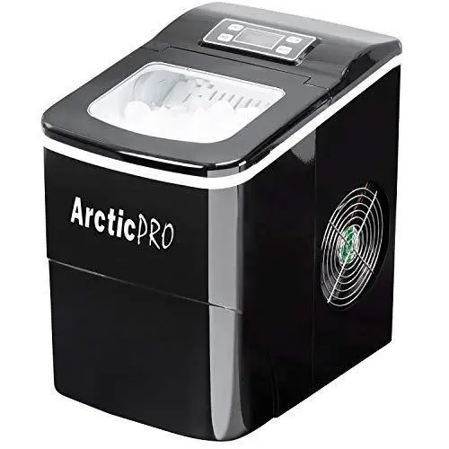 Arctic-Pro Portable Ice Maker – Produces First Batch In 6–8 Minutes, 26 Lbs/Day Output, Dual Ice Sizes, Compact Design (Black) 1