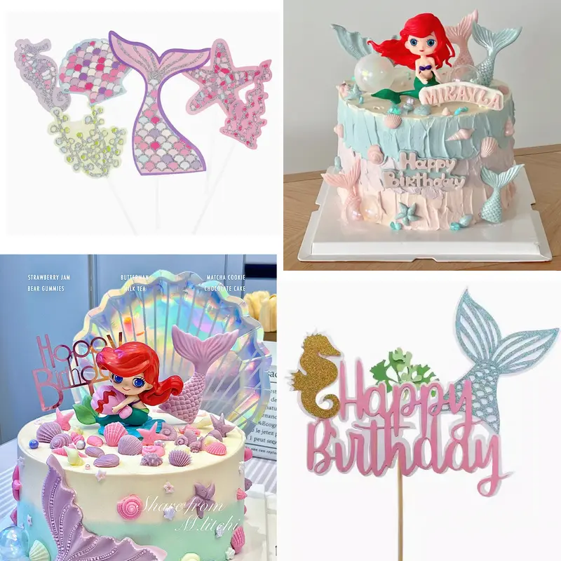 Ariel Little Mermaid Cake Topper – Poseable Princess Figurine For Girls’ Birthday Cakes 1