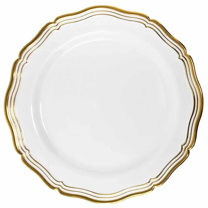 Aristocrat 10-Inch White-And-Gold Disposable Dinner Plates – 10-Pack 1