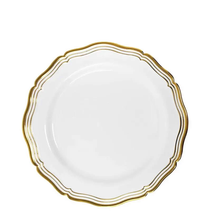 Aristocrat 7.5-Inch White-And-Gold Plastic Dessert Plates – 10-Pack 1