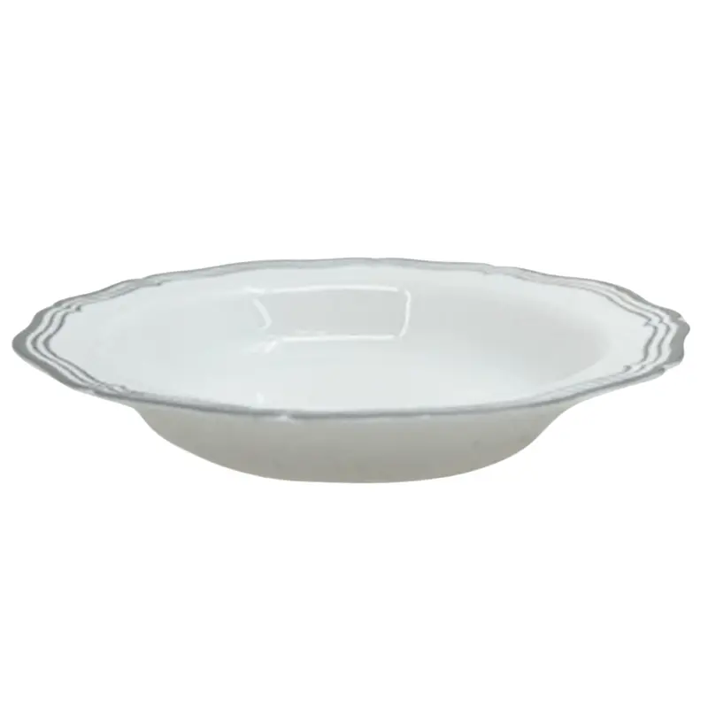 Aristocrat 7.5-Inch White-And-Silver Plastic Soup Bowls – 10-Pack 1