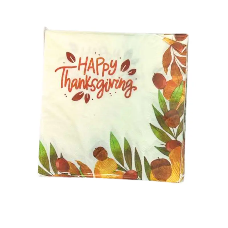 Autumn Harvest Beverage Napkins – Thanksgiving 16-Pack 1