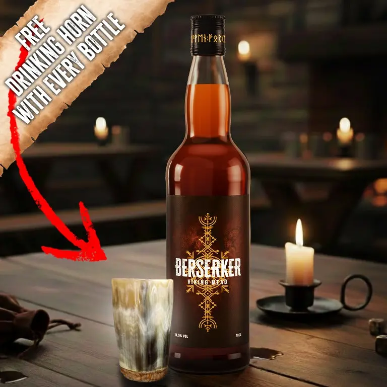 Berserker Mead – Artisanal Honey Wine With Complimentary Drinking Horn 1