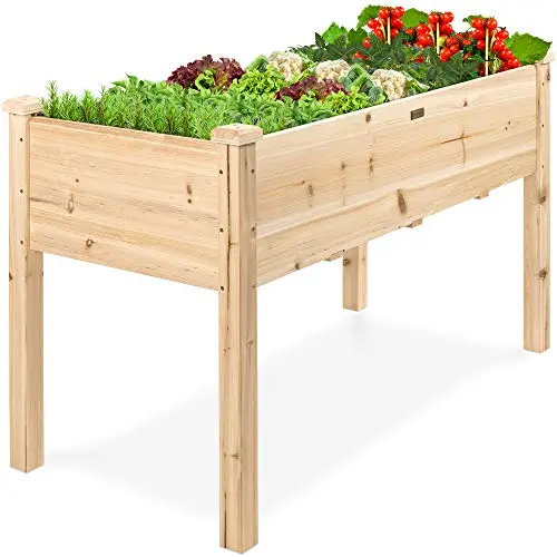 Best Choice Products 48" X 24" X 30" Raised Garden Bed – Elevated Wooden Planter With Liner, Ideal For Patios, Balconies & Backyards (200 Lb Capacity) 1