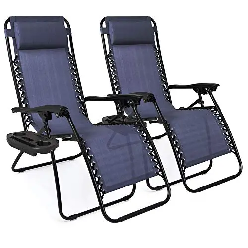 Best Choice Products Zero Gravity Recliners – Adjustable Mesh Lounge Chairs With Pillows & Cup Holders 1