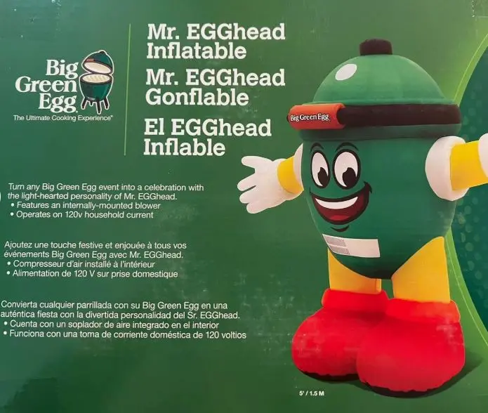 Big Green Egg Inflatable Mr. Egghead – 5-Foot Outdoor Fun Decoration 1