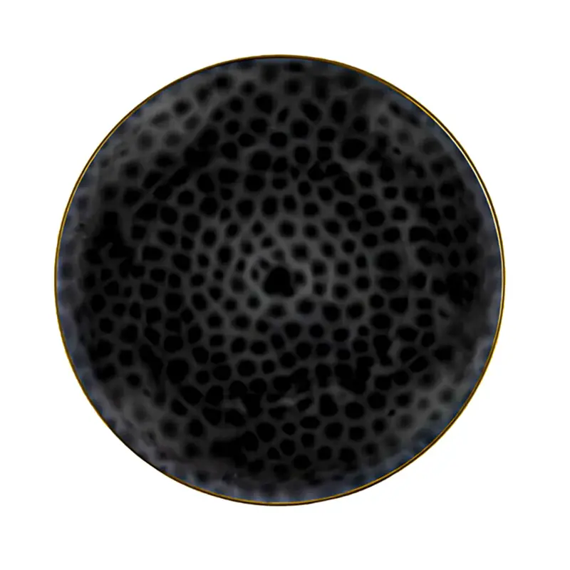Black & Gold 7-Inch Eco-Conscious Dessert Plates 1