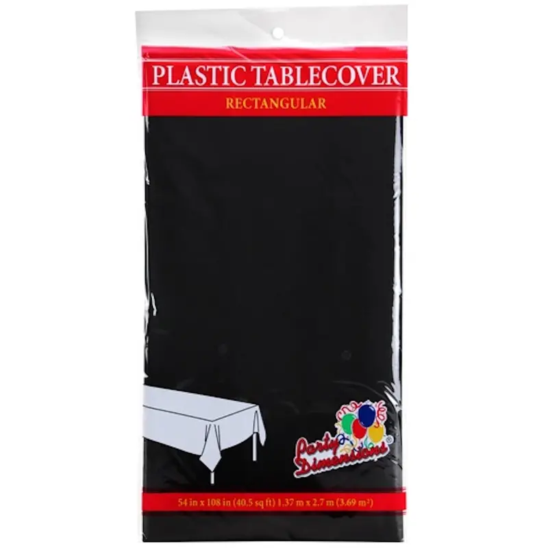 Black Plastic Rectangular Table Cover – 54 X 108 Inches 1