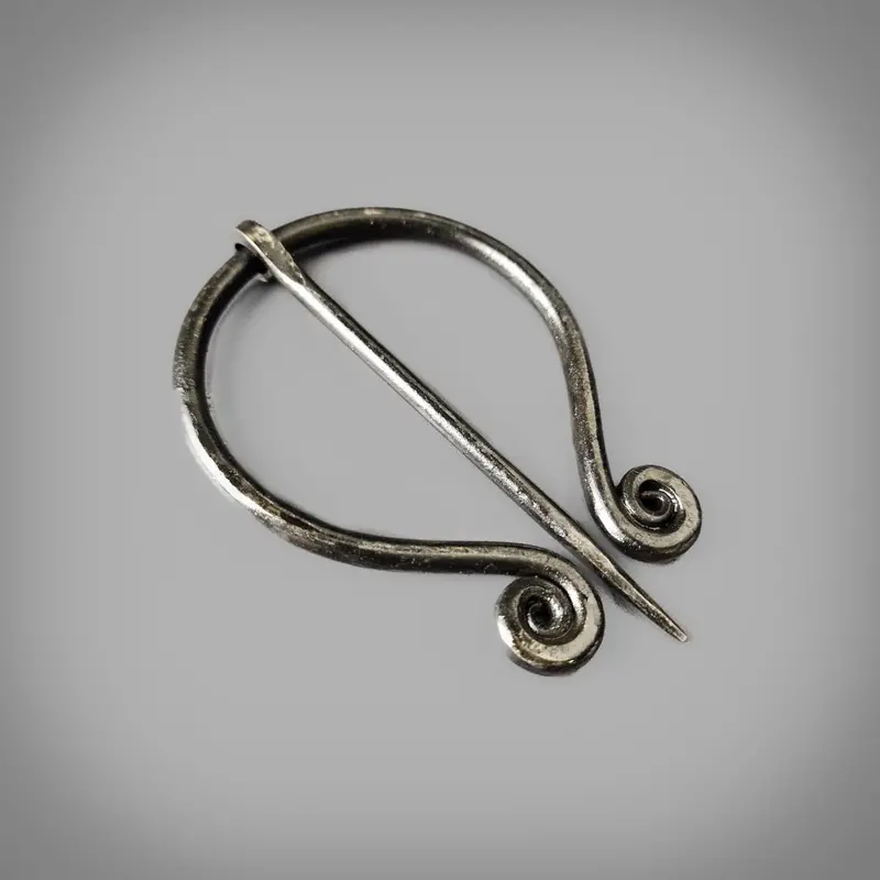 Black Spiral Viking Cloak Pin 1