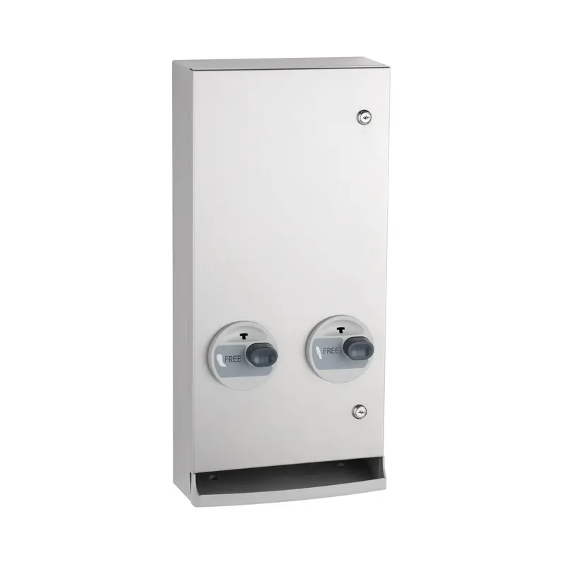 Bobrick B-2706C Surface-Mount Napkin & Tampon Vending Unit – Classic Series With Free Mechanism 1