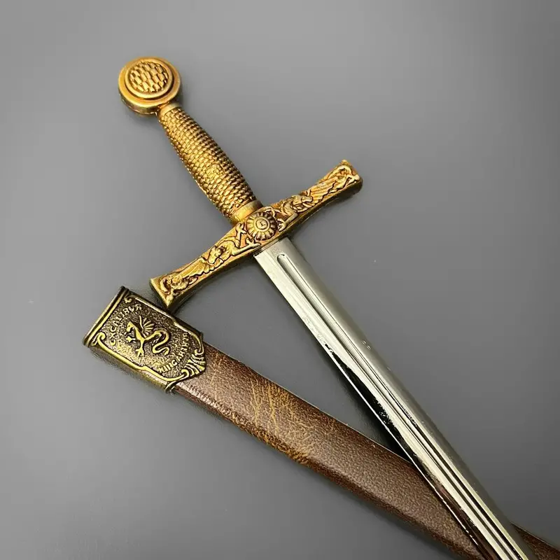 Brass Excalibur Mini Sword – Arthurian Legend Decorative Piece 1