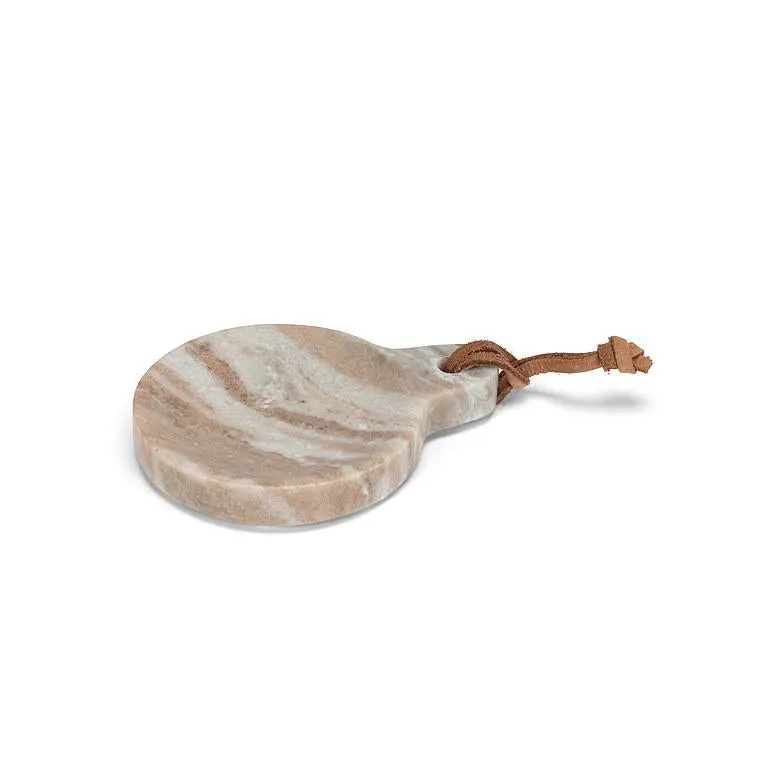 Brown Marble Round Spoon Rest With Hanging Loop 1
