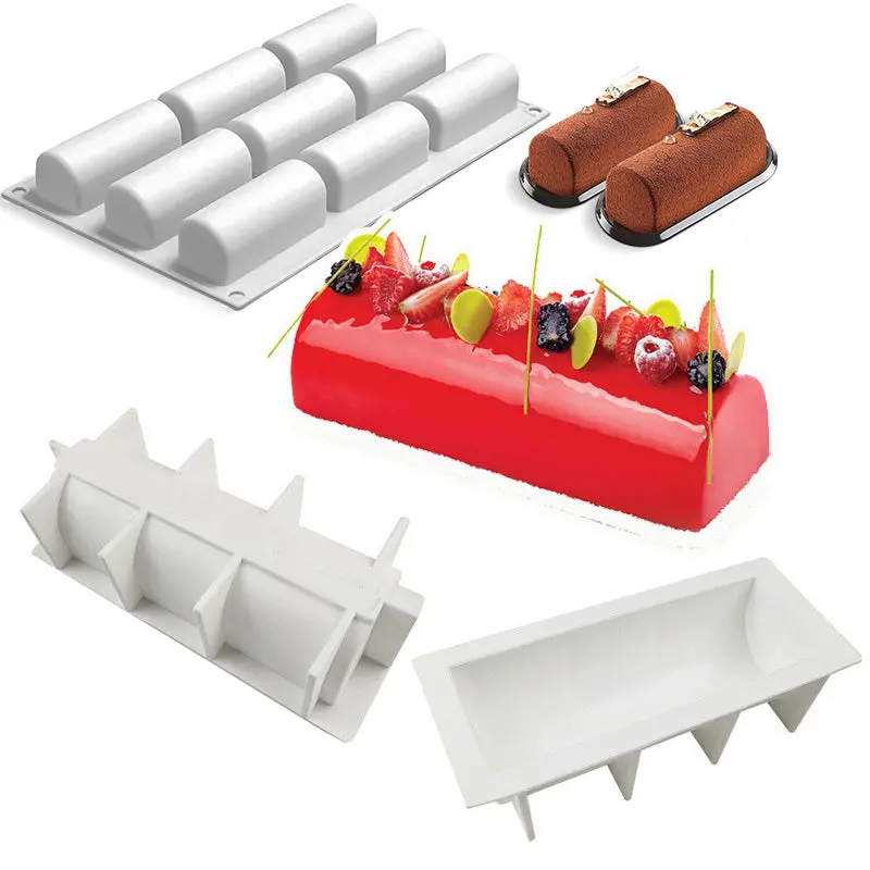 Bûche De Noël Silicone Mold – Log-Shaped Pan For Yule Log Cakes, Mousse, Tiramisu, And Eclairs 1