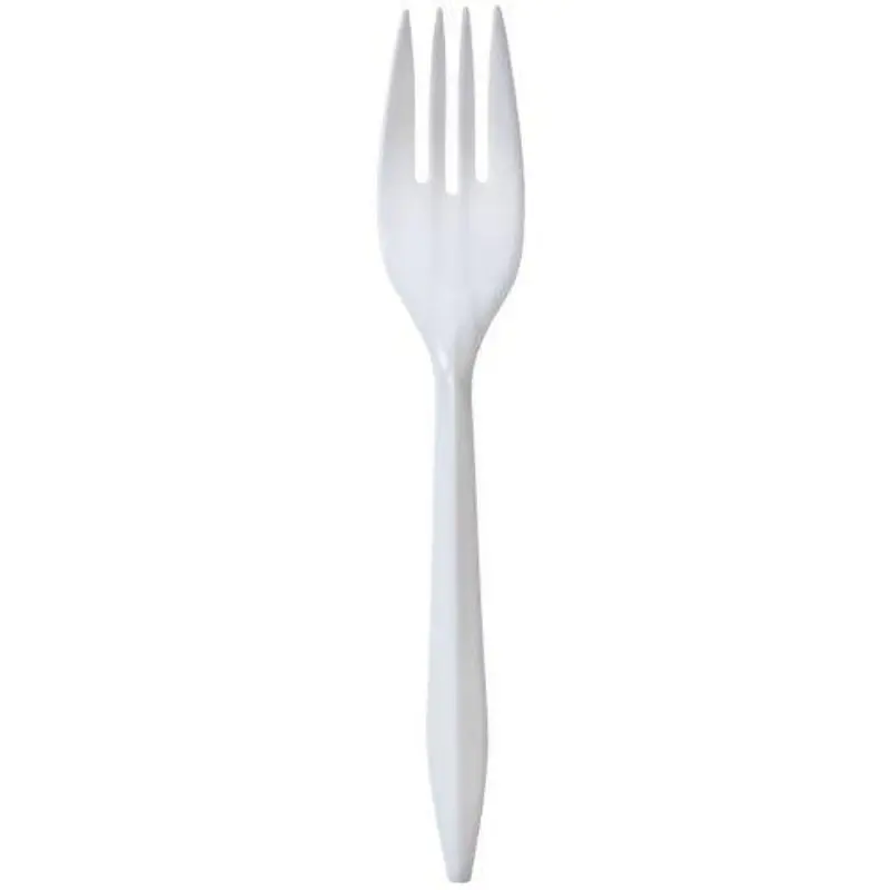 Bulk White Medium-Weight Plastic Forks – Disposable Cutlery Set 1