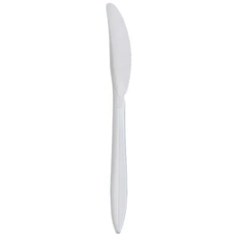 Bulk White Medium-Weight Plastic Knives – Disposable Cutlery Set 1