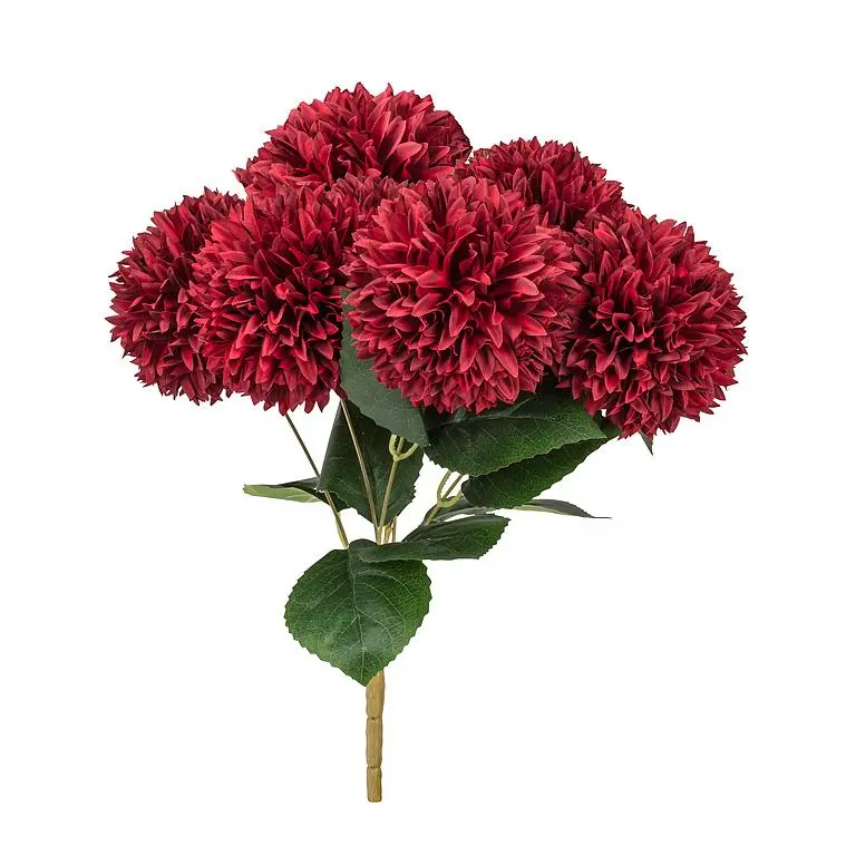 Burgundy 7-Pompom Dahlia Arrangement – Oversized Floral Display 1