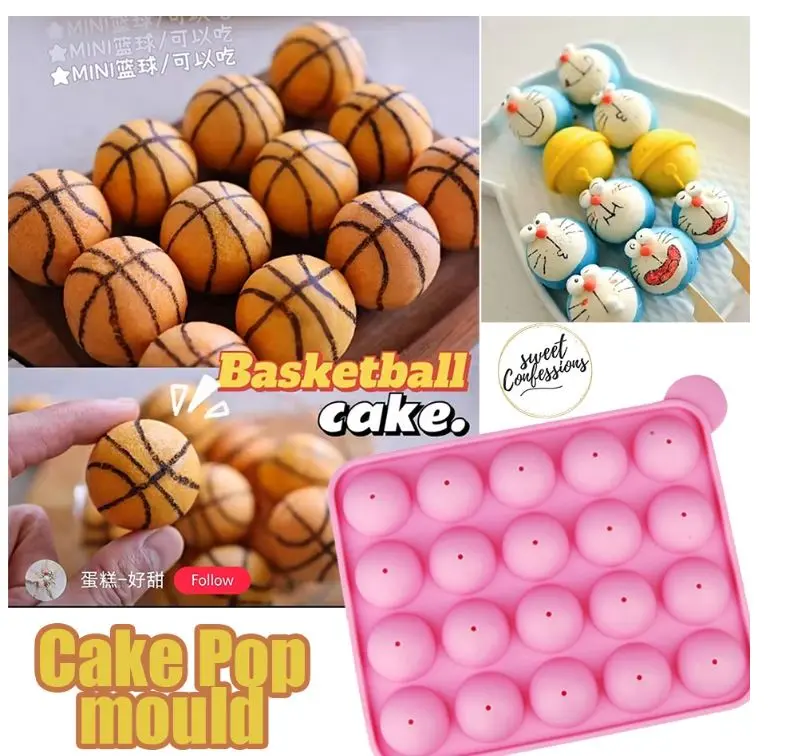 Cake Pop Ball Mold Set – 20-Cavity Dome Tray With Free Sticks For Truffles & Dessert Balls 1