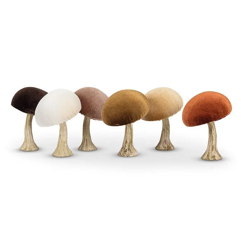 Champagne-Hued Velvet Mushroom Figurine 1