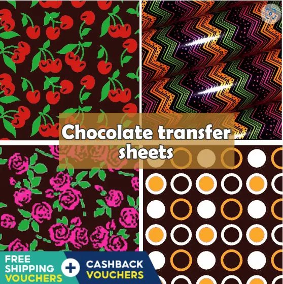 Chocolate Transfer Sheets – Cocoa Butter–Printed Parchment For Artisan Chocolate Decoration 1
