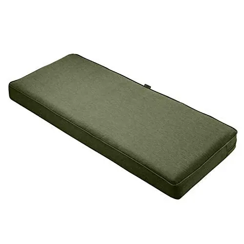 Classic Accessories Montlake Heather Fern Green Bench Cushion – Weather-Resistant 59" X 18" Outdoor Loveseat Or Swing Pad 1