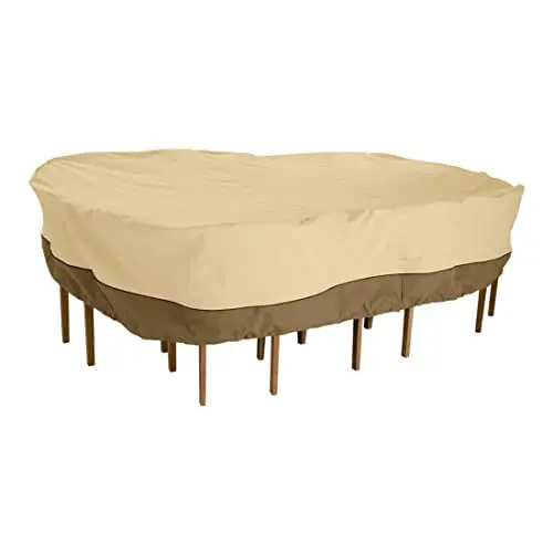 Classic Accessories Veranda Patio Table Cover – Water-Resistant Rectangular/Oval Cover For Tables Up To 128" Long 1