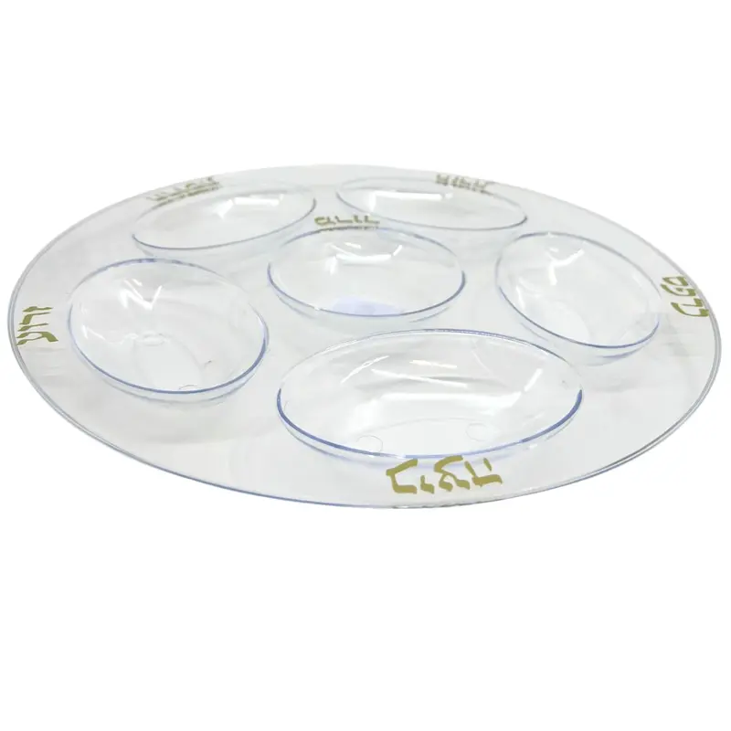 Clear-And-Gold Plastic Seder Plate – Extra-Sturdy Construction 1