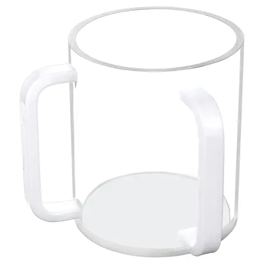 Clear Lucite Heavy-Duty Wash Cup With White Base And Handles 1