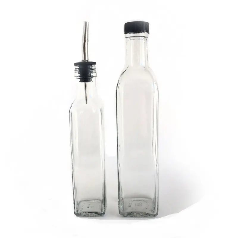 Clear Square Glass Storage Bottle 1