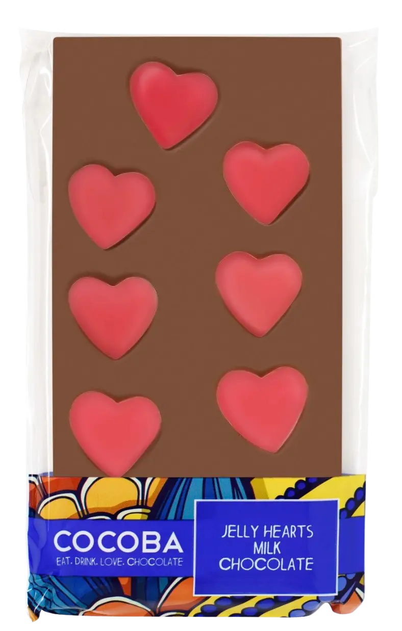 Cocoba Jelly-Filled Heart Chocolate Bar 1