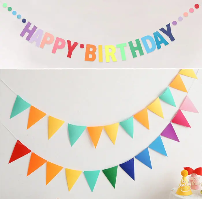 Colorful Happy Birthday Wall Bunting – Festive Pennant Flag Banner For Parties & Events 1