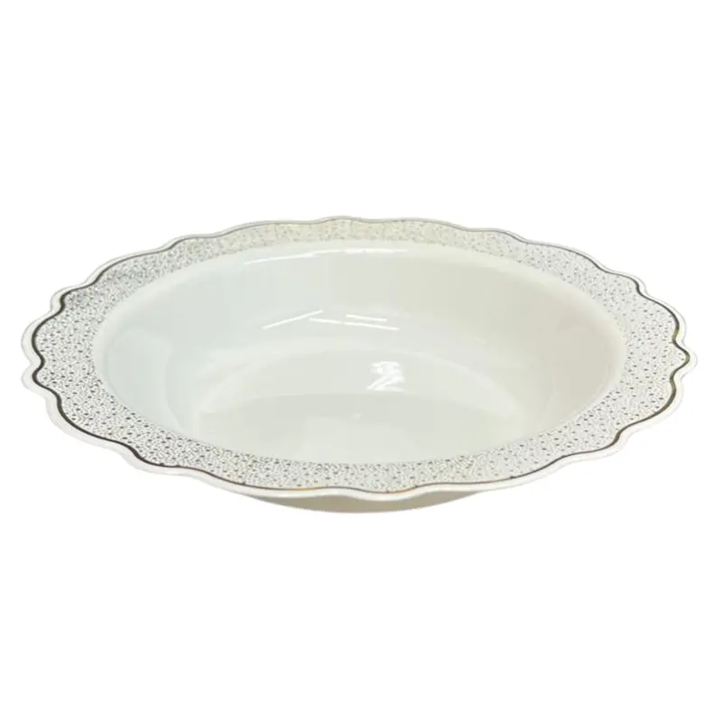 Confetti White And Gold 12-Ounce Disposable Soup Bowls (10-Pack) 1