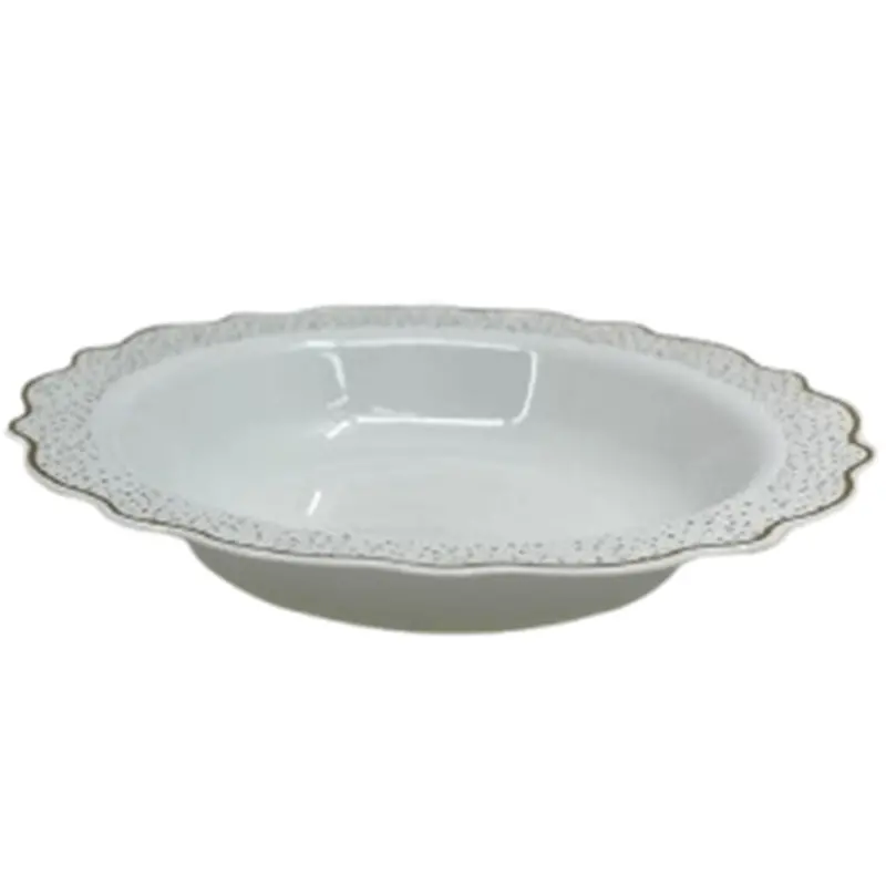 Confetti White And Silver 12-Ounce Disposable Soup Bowls (10-Pack) 1