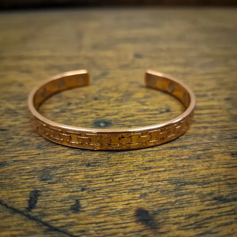 Copper Round Bike Chain Cuff – Line End Edition 1