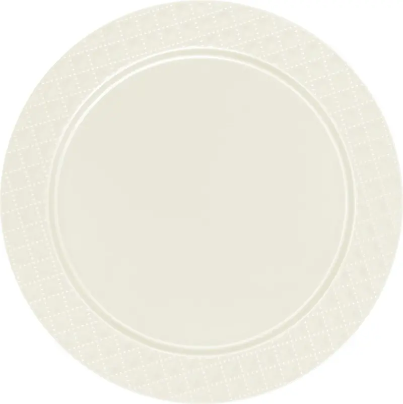 Cream Diamond-Embossed Plastic Charger Plates – 13 Inch, 2-Pack 1