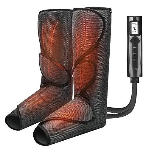 Cunmiso Air Compression Leg Massager – Lcd-Controlled, Heated Foot & Calf Therapy, 3 Heat & Intensity Levels, Dual Wrap System 1