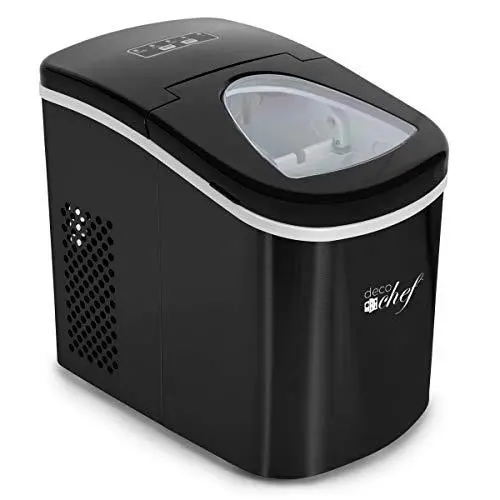 Deco Rapid Portable Electric Ice Maker – Compact Top-Load Countertop Unit, 26 Lbs/Day Output, 6 Color Options, Self-Cleaning Function (Black) 1