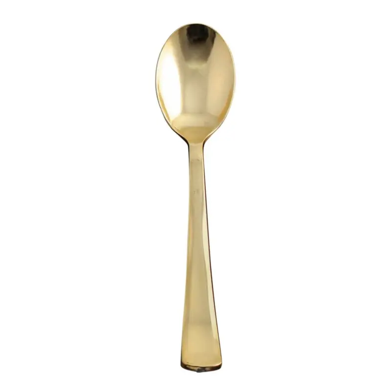 Dynasty Gold-Finished Plastic Spoons – Bulk Pack 1