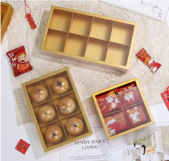 Elegant Gold Foil Gift Boxes For Mooncakes, Pastries & Gourmet Treats 1