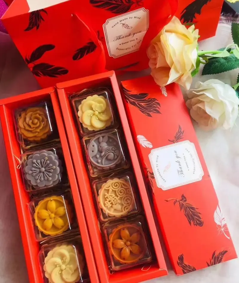 Elegant Gold-Yellow Macaron Or Mooncake Gift Box – 8-Cavity Dessert Packaging (50G/80G Capacity) 1