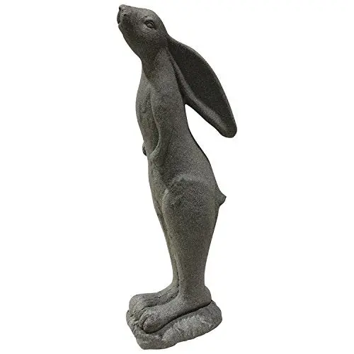 Emsco Whimsical Rabbit Garden Statue – Lightweight Resin Sculpture With Natural Granite Finish, 29" Tall 1